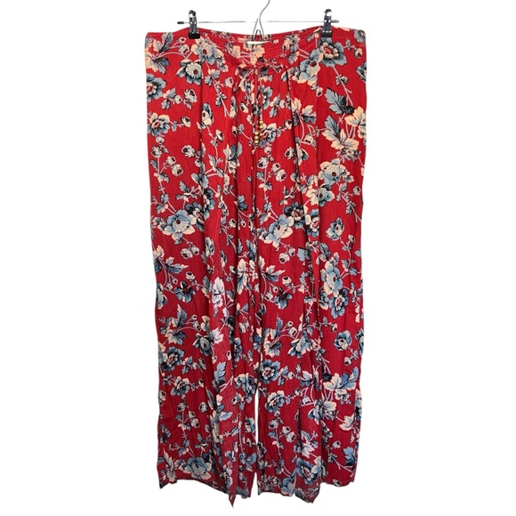 Denim & Supply Ralph Lauren Floral Print Tie Wrap Front Palazzo Pants Size L - Picture 2 of 10